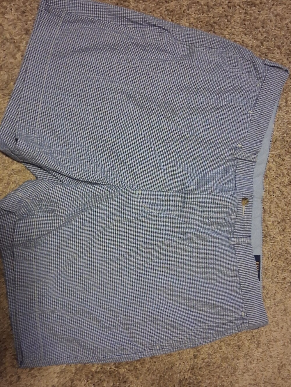 Polo Ralph Lauren Blue Checkard Chino Seesucker Shorts Size 38